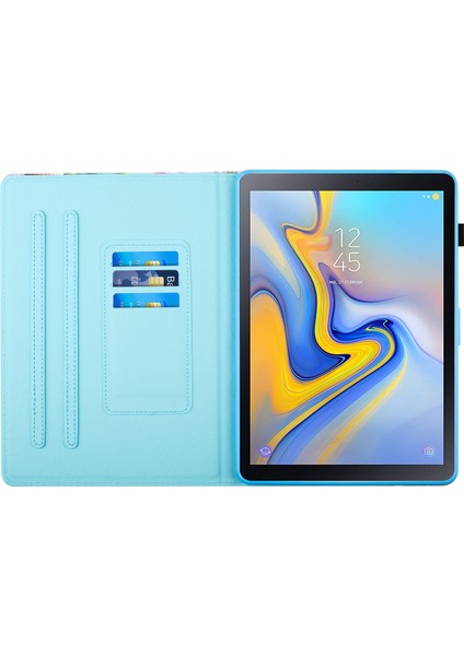 Samsung Galaxy Tab A 10.5 (2018) Deri Kılıf Kart Yuvaları Tablet Stand Kapağı (Yurt Dışından)