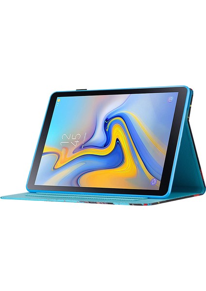 Samsung Galaxy Tab A 10.5 (2018) Deri Kılıf Kart Yuvaları Tablet Stand Kapağı (Yurt Dışından)