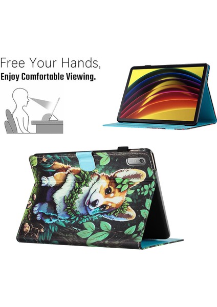 Lenovo Tab P11 Gen 2 TB-350 Vaka Deseni Baskı Deri Kartı Tutucu Tablet Kapak (Yurt Dışından) indirimleri