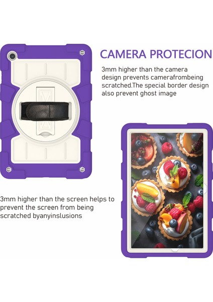 Samsung Galaxy Tab A9+ Kickstand Case Dönen Kayış Pc+ Tpu Tablet Kapak Kayış (Yurt Dışından)