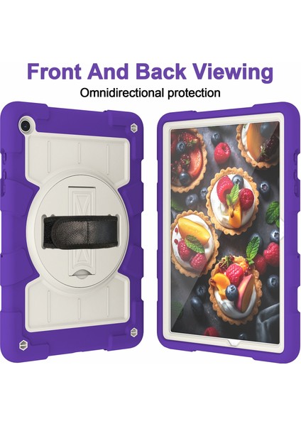 Samsung Galaxy Tab A9+ Kickstand Case Dönen Kayış Pc+ Tpu Tablet Kapak Kayış (Yurt Dışından)