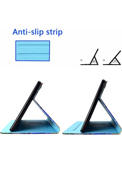 Samsung Galaxy Tab A9+ Vaka Deseni Baskı Tablet Kapağı Kart Tutucusu (Yurt Dışından)