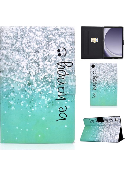 Samsung Galaxy Tab A9+ Pu Deri Stand Kapağı Desen Baskı Tablet Kılıfı Otomatik Uyku / Uyan (Yurt Dışından)