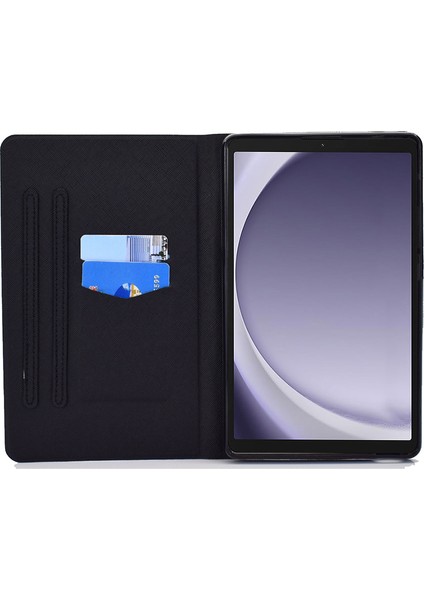 Samsung Galaxy Tab A9+ Pu Deri Stand Kapağı Desen Baskı Tablet Kılıfı Otomatik Uyku / Uyan (Yurt Dışından)