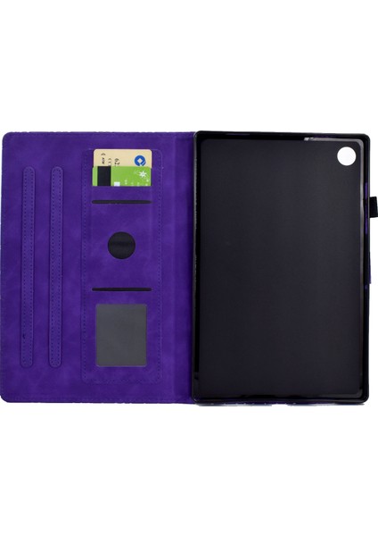 Samsung Galaxy Tab A8 10.5 (2021) / (2022) Kılıf Kart Tutucu Tablet Deri Kapak (Yurt Dışından)