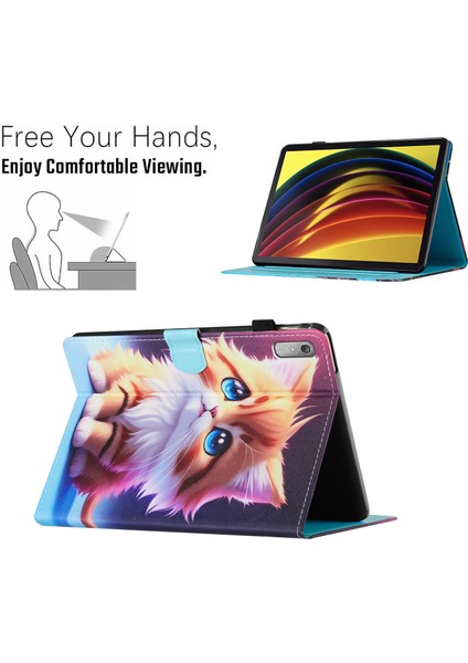 Lenovo Tab P11 Gen 2 TB-350 Vaka Deseni Baskı Deri Kartı Tutucu Tablet Kapak (Yurt Dışından) indirimleri