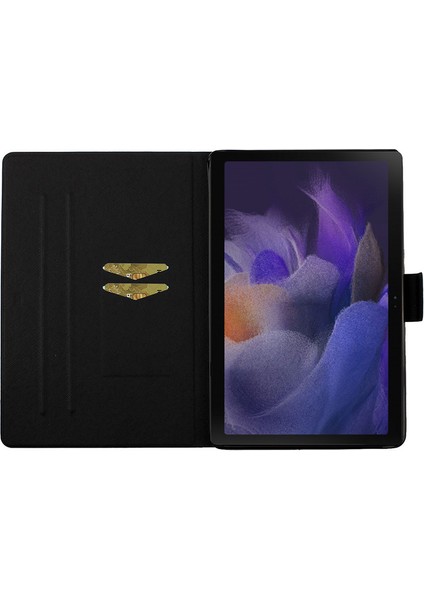 Samsung Galaxy Tab A9 Vaka Desen Baskı Kartı Tutucu Tablet Deri Kapak (Yurt Dışından)
