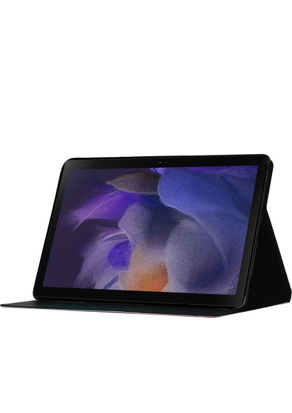 Samsung Galaxy Tab A9 Vaka Desen Baskı Kartı Tutucu Tablet Deri Kapak (Yurt Dışından)