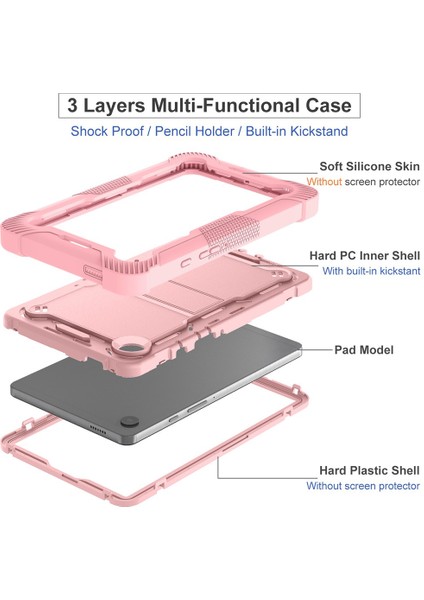 Samsung Galaxy Tab A9 Kickstand Cover Silikon + Pc Savunmacı Şok Geçirmez Tablet Kılıfı (Yurt Dışından) indirimleri