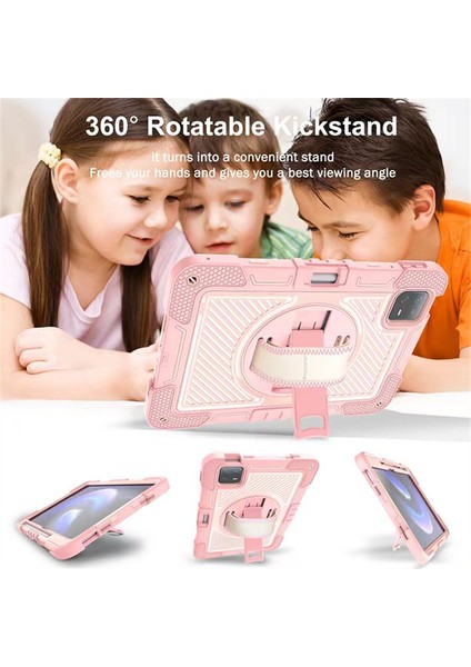 Xiaomi Pad 6 / Pad 6 Pro Kickstand Kapak Şok Emici Silikon + Kayışlı Pc Tablet Kılıfı (Yurt Dışından) fiyatları