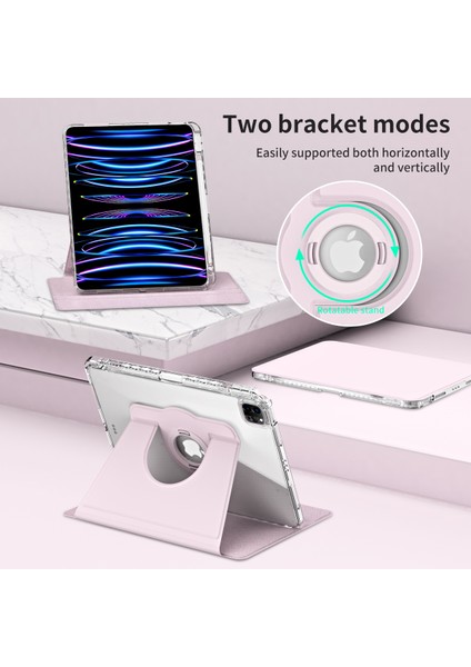 iPad Pro 11 (2020) / (2021) / (2022) / iPad Air (2020) / (2022) Case Pu+Akrilik Kickstand Tablet Kapağı (Yurt Dışından)