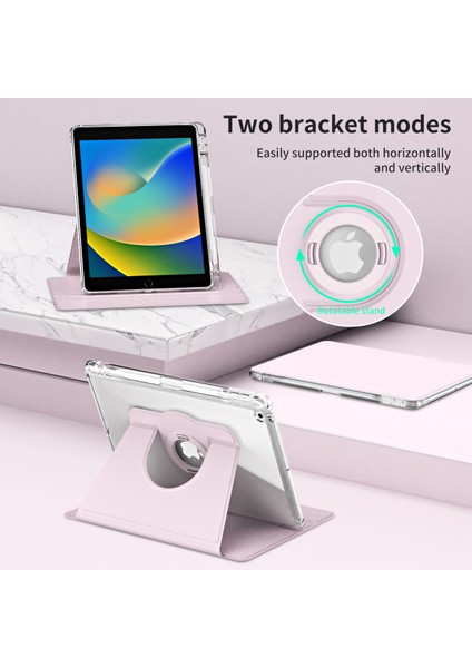 iPad 10.2 (2021) / (2019) / (2020) Kickstand Case Pu+Akrilik Çıkarılabilir Tablet Kapak (Yurt Dışından)