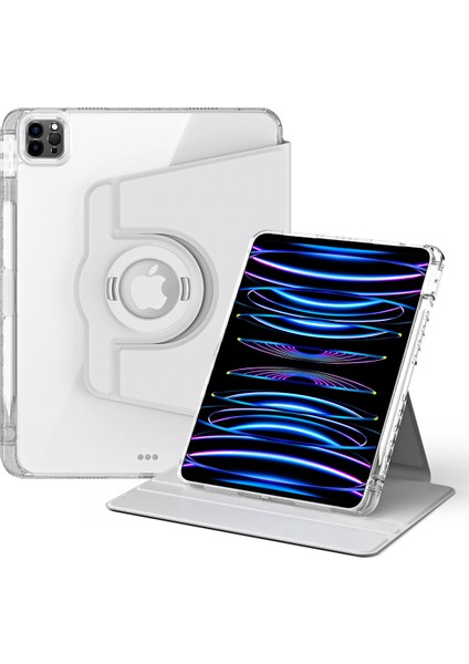 iPad Pro 11 (2020) / (2021) / (2022) / iPad Air (2020) / (2022) Case Pu+Akrilik Kickstand Tablet Kapağı (Yurt Dışından)