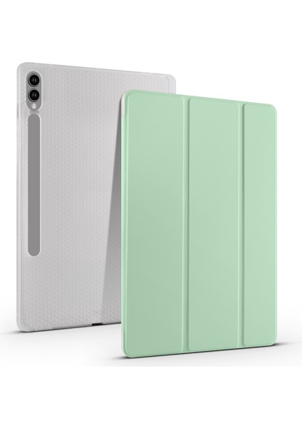 Samsung Galaxy Tab S9 + Case Tri-Katlı Standı Şok Geçirmez Tablet Kapak Kalem Yuvası (Yurt Dışından)