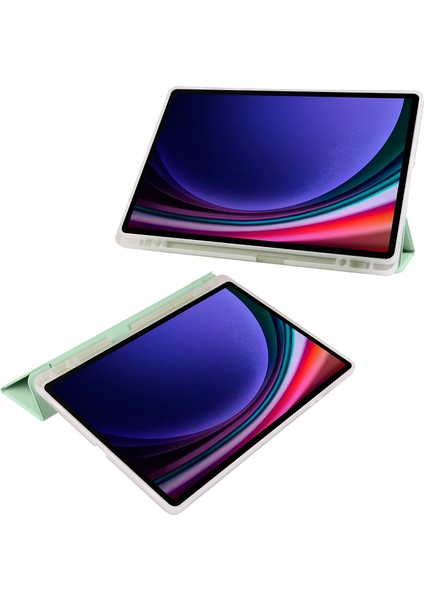 Samsung Galaxy Tab S9 + Case Tri-Katlı Standı Şok Geçirmez Tablet Kapak Kalem Yuvası (Yurt Dışından)