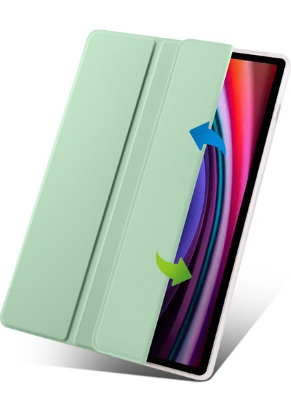 Samsung Galaxy Tab S9 + Case Tri-Katlı Standı Şok Geçirmez Tablet Kapak Kalem Yuvası (Yurt Dışından)
