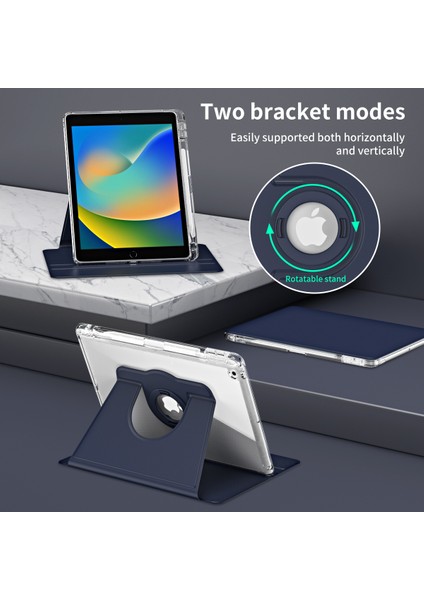 iPad 10.2 (2021) / (2019) / (2020) Kickstand Case Pu+Akrilik Çıkarılabilir Tablet Kapak (Yurt Dışından)