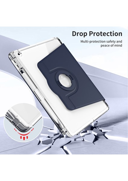 iPad 10.2 (2021) / (2019) / (2020) Kickstand Case Pu+Akrilik Çıkarılabilir Tablet Kapak (Yurt Dışından)