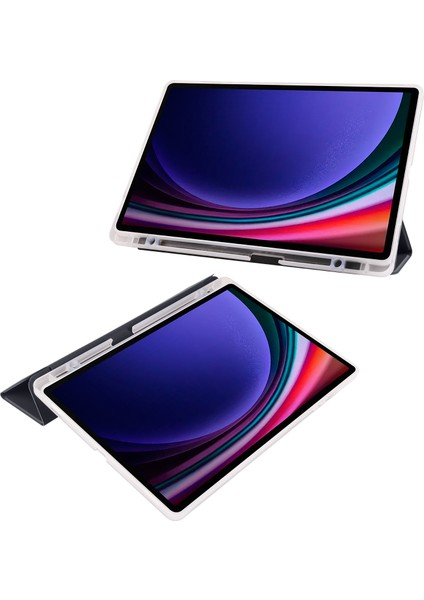 Samsung Galaxy Tab S9 + Case Tri-Katlı Standı Şok Geçirmez Tablet Kapak Kalem Yuvası (Yurt Dışından)