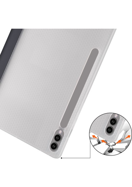 Samsung Galaxy Tab S9 + Case Tri-Katlı Standı Şok Geçirmez Tablet Kapak Kalem Yuvası (Yurt Dışından)