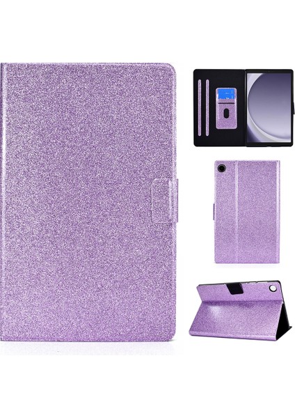 Samsung Galaxy Tab A9 Stand Kılıfı Gitter Pu Deri Kart Yuvaları Tablet Kapak (Yurt Dışından)