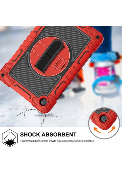 Samsung Galaxy Tab A9+ Kickstand Case Silikon+ Pc Koruyucu Kapak Bilek Bant / Omuz Kayışı (Yurt Dışından) modelleri