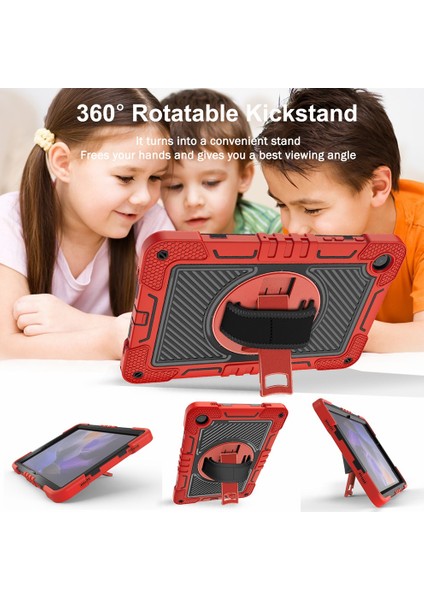 Samsung Galaxy Tab A9+ Kickstand Case Silikon+ Pc Koruyucu Kapak Bilek Bant / Omuz Kayışı (Yurt Dışından) fırsatları