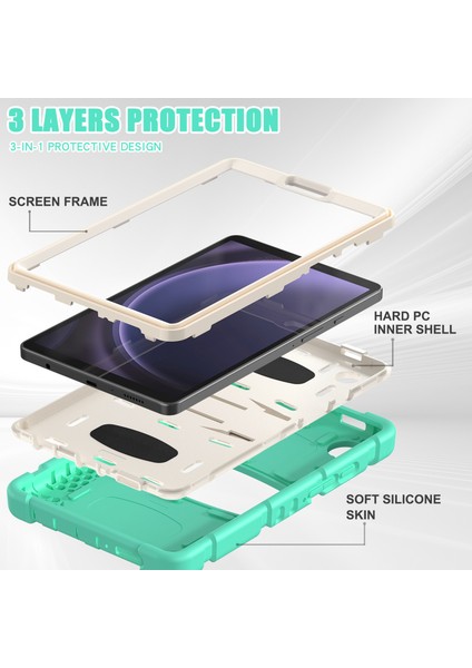Samsung Galaxy Tab A9 Tablet Kılıf Anti-Drop Kickstand Pc+Silikon Koruyucu Kapak (Yurt Dışından) indirimleri