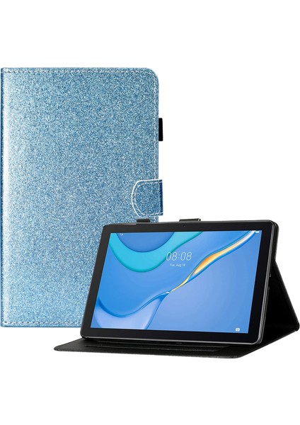 Samsung Galaxy Tab A9 Kılıf Kart Yuvası Pu Deri Tablet Kapağı Işıltılı Toz Kabuk (Yurt Dışından)