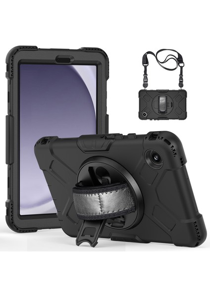 Samsung Galaxy Tab A9 Case Strap Kickstand Anti-Drop Tablet Kapağı Kayışlı (Yurt Dışından)
