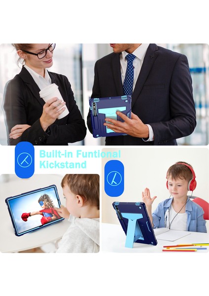 Samsung Galaxy Tab S9+ / Tab S9 Fe+ Sağlam Kapak T Şeketli Kickstand Koruyucu Tablet Kılıfı (Yurt Dışından) fiyatları