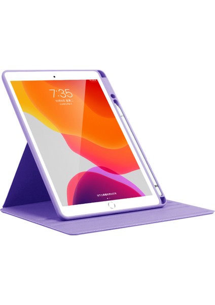 iPad 10.2 (2019) / (2020) / (2021) Folio Rotary Stand Kapağı Otomatik Uyanma / Uyku Tablet Kılıfı (Yurt Dışından)