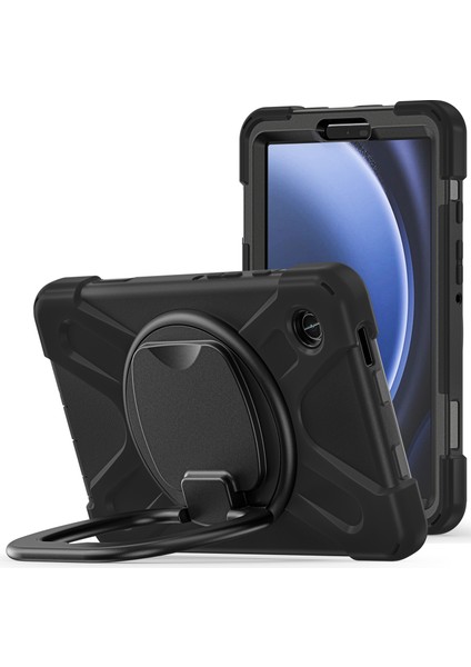 Samsung Galaxy Tab A9 Case Pc+Silikon El Kavrama Dönen Kickstand Tablet Kapak (Yurt Dışından)
