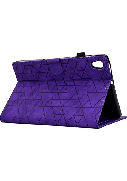 Lenovo Tab M10 Hd Gen 2 X306X Case Rhombus Basılı Deri Tablet Stand Kapağı (Yurt Dışından)