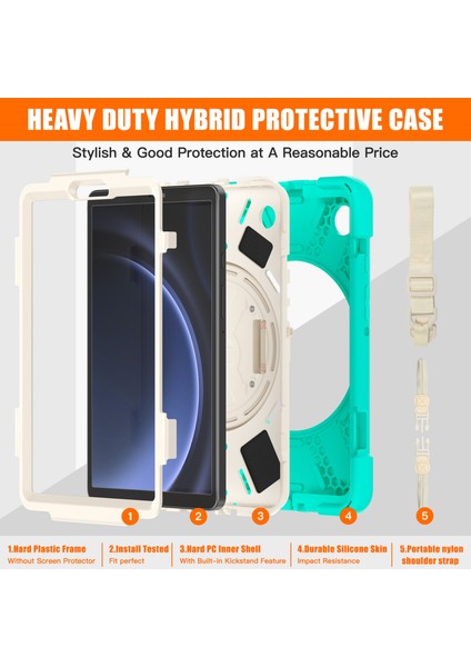 Samsung Galaxy Tab A9 Tablet Kılıf Kickstand Pc+Silikon Kapak Kayış (Yurt Dışından) fırsatları