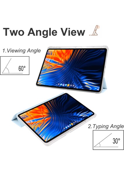 Xiaomi Pad 6 Max 14 Kılıf Üç Katlı Stand Kalem Yuvası ile Şeffaf Arka Tablet Kapağı (Yurt Dışından)