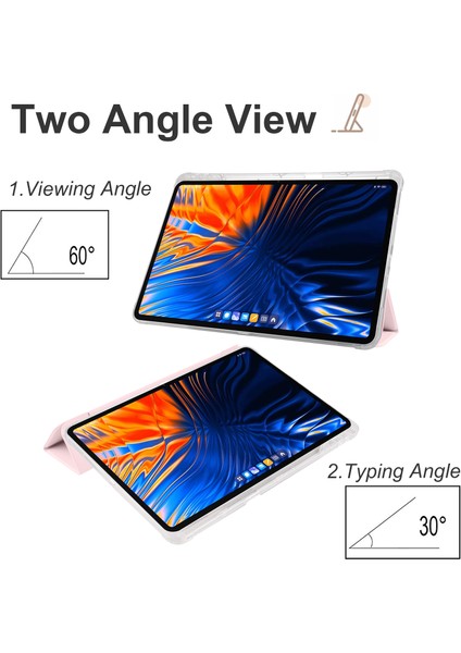 Xiaomi Pad 6 Max 14 Kılıf Üç Katlı Stand Kalem Yuvası ile Şeffaf Arka Tablet Kapağı (Yurt Dışından)