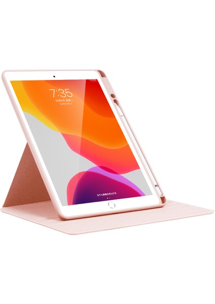 iPad 10.2 (2019) / (2020) / (2021) Folio Rotary Stand Kapağı Otomatik Uyanma / Uyku Tablet Kılıfı (Yurt Dışından)