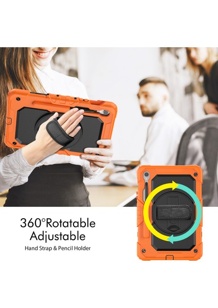 Samsung Galaxy Tab S9 Fe Pc+Silikon Kapak Kickstand Tablet Kılıfı Kayış (Yurt Dışından) modelleri
