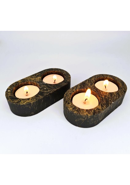 10CM Ikili Tealight Mumluk Silikon Kalıp K-1215