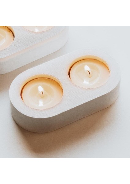 10CM Ikili Tealight Mumluk Silikon Kalıp K-1215 modelleri