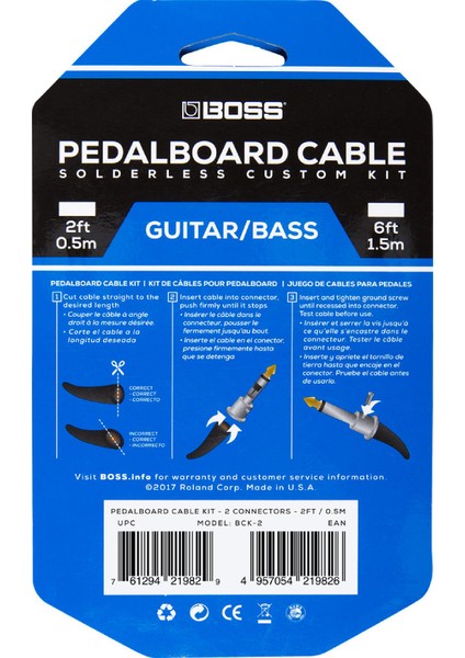 Bck-2 2 Konnektör 0.5m Pedalboard Kabloları