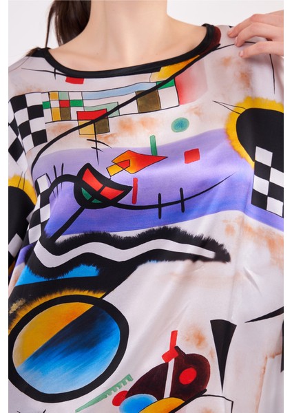 Saf Ipek Kısa Elbise | Kandinsky Collective | Nomads Felt