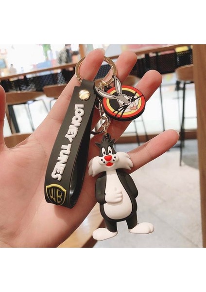 Sylvester 3d Karakter Silikon Anahtarlık Çanta Süsü
