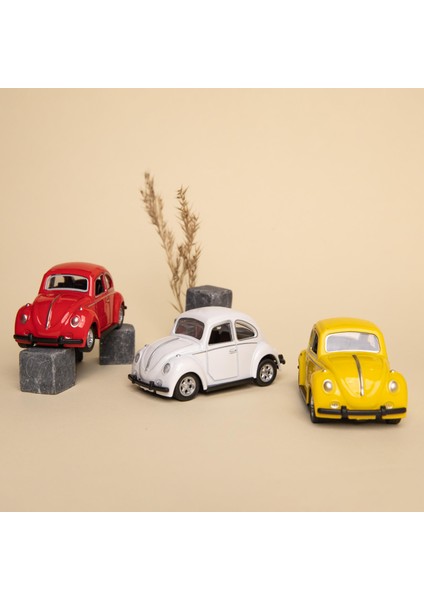 Volkswagen Beetle Metal Çek Bırak Model Minik Araba Kırmızı