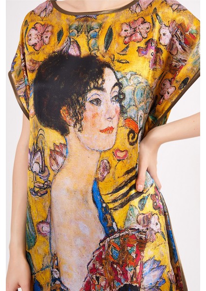 Ipek Kısa Elbise | Gustav Klimt Lady With Fan | Nomads Felt
