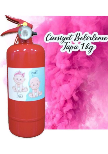 1kg Yangın Tüpü  Baby Shower  Cinsiyet Partisi Pembe