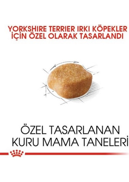 Royal Canin® Yorkshire Terier Yetişkin Köpek Maması 1,5 kg + 2 Adet Yaş Mama Hediyeli