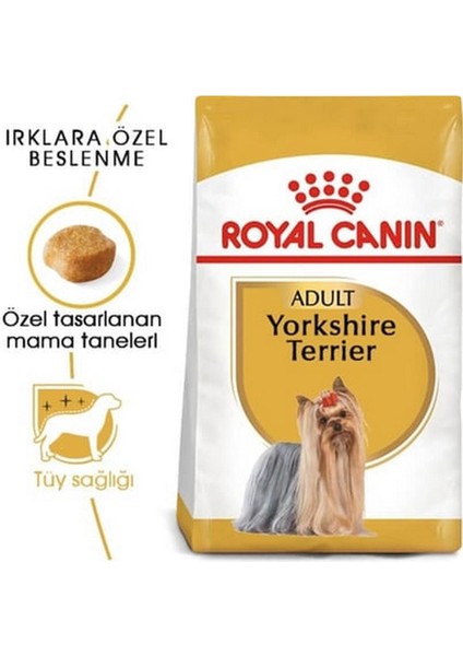 Royal Canin® Yorkshire Terier Yetişkin Köpek Maması 1,5 kg + 2 Adet Yaş Mama Hediyeli