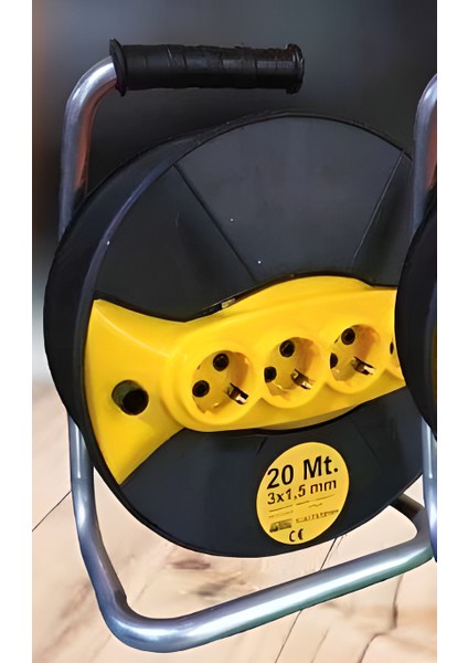 Makaralı Uzatma Kablo Seyyar Priz 20 Metre 3x2,5